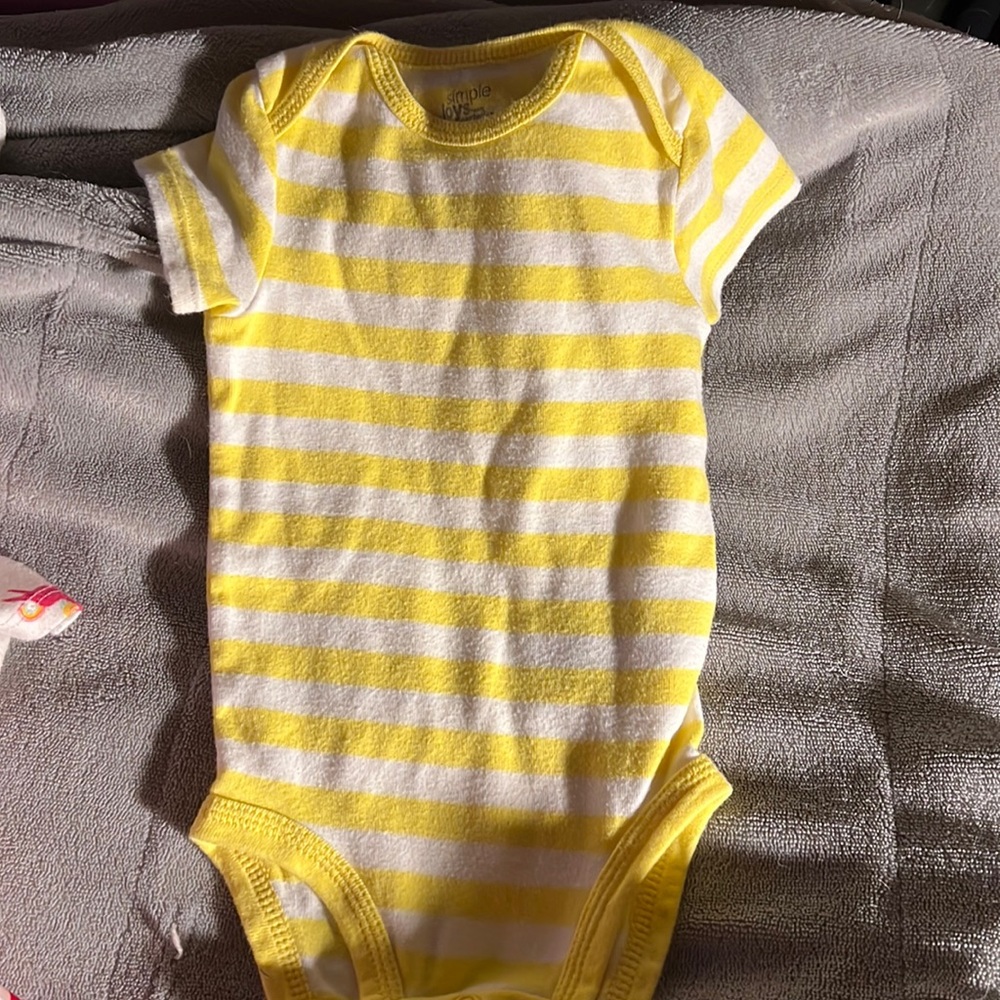 Slightly used 3-6 yellow and white stripes